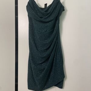 Shimmering Teal Draped Dress